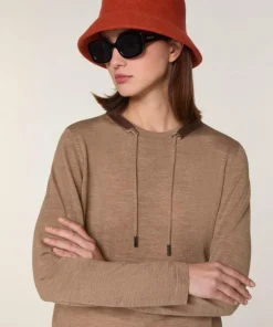 Pull Audrey 100% Laine Col Satin beige ficelle