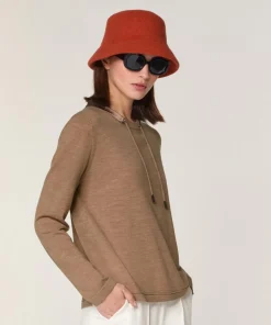 Pull Audrey 100% Laine Col Satin beige ficelle