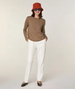 Pull Audrey 100% Laine Col Satin beige ficelle