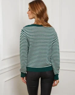 Pull Benedicte vert/ecru