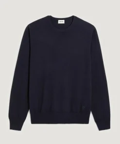 Pull Bertrand 100% laine col rond bleu nuit