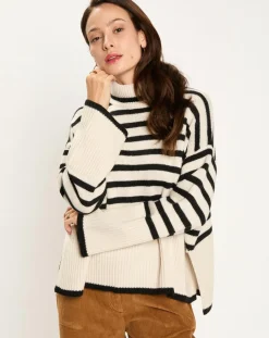 Pull Billie rayé blanc