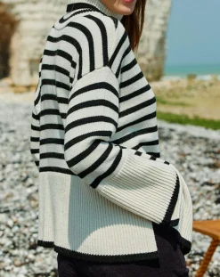 Pull Billie rayé blanc