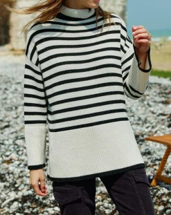 Pull Billie rayé blanc