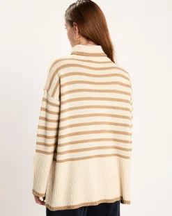Pull Billie rayé camel