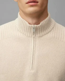 Pull Camionneur en Laine & Coton écru