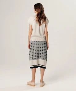 Pull Cerise manches courtes col monta blanc écru