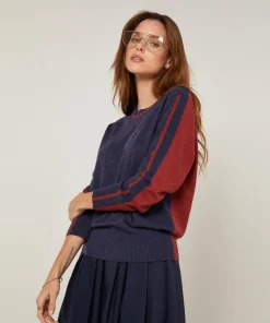 Pull Christelle 100% Laine mélangée bleu denim