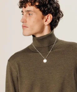 Pull Christophe 100% laine col rond marron écorce