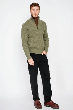 Pull col camionneur kaki