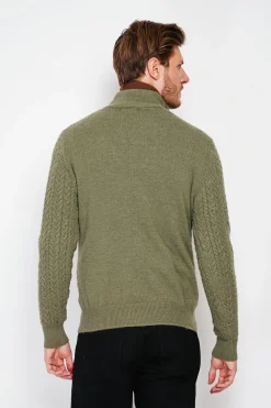 Pull col camionneur kaki