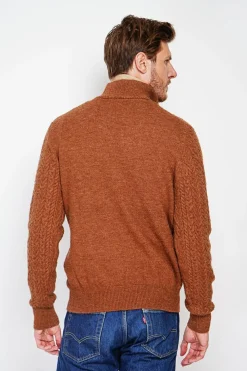 Pull col camionneur marron