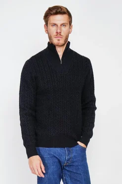 Pull col camionneur noir