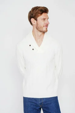 Pull col châle naturel