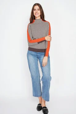 Pull col montant café