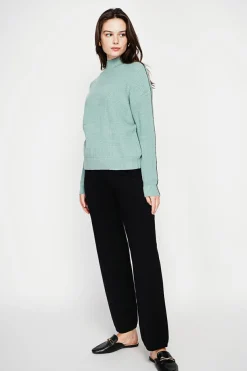 Pull col montant jade