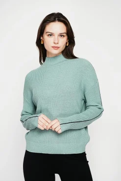 Pull col montant jade