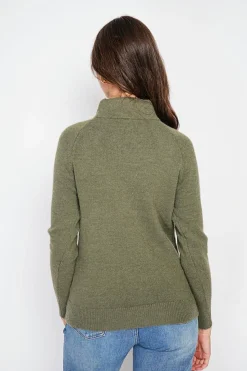 Pull col montant kaki