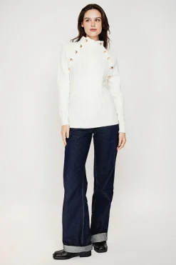 Pull col montant naturel