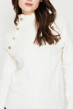 Pull col montant naturel