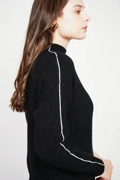 Pull col montant noir