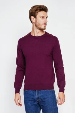 Pull col rond bordeaux