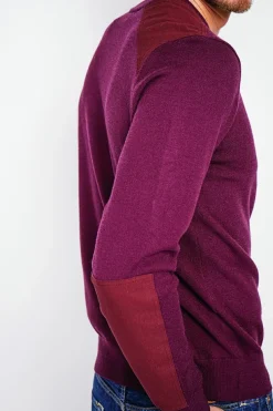 Pull col rond bordeaux