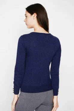 Pull col rond classique bleu nuit
