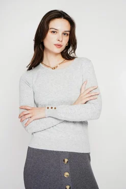 Pull col rond classique givre