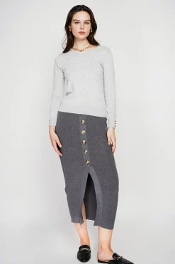 Pull col rond classique givre