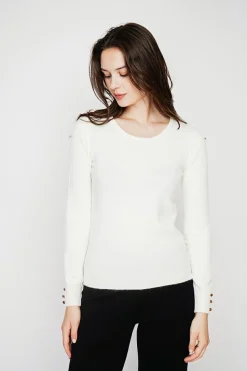 Pull col rond classique naturel