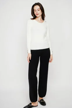 Pull col rond classique naturel