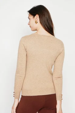 Pull col rond classique nougat