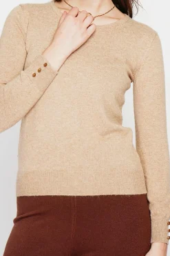 Pull col rond classique nougat