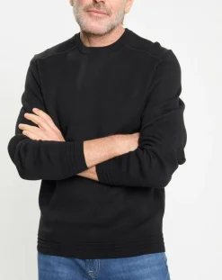 Pull col rond uni noir