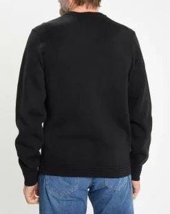 Pull col rond uni noir