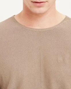 Pull col rond Wash beige