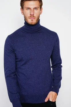 Pull col roulé bleu nuit