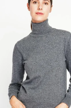 Pull col roulé classique loup