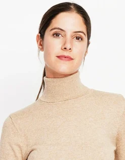 Pull col roulé classique nougat