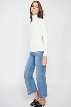 Pull col roulé classique naturel