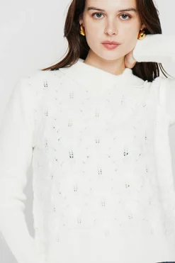 Pull col roulé croisé naturel