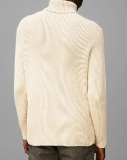 Pull Col roulé côtelé Coton Organic écru