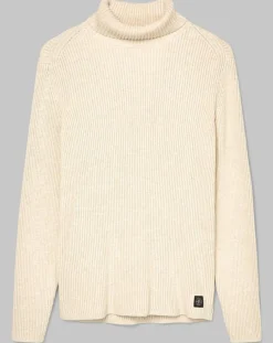 Pull Col roulé côtelé Coton Organic écru