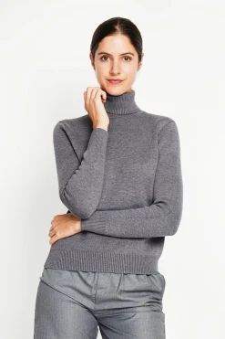 Pull col roulé fourré loup