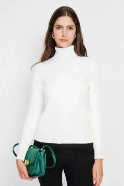 Pull col roulé fourré naturel