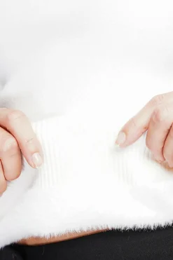 Pull col roulé fourré naturel