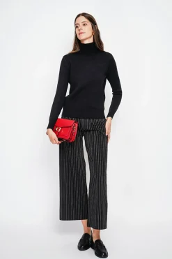 Pull col roulé fourré noir