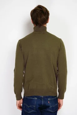 Pull col roulé kaki