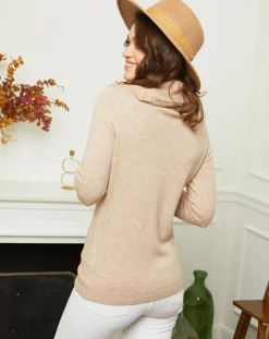 Pull col roulé Lola beige